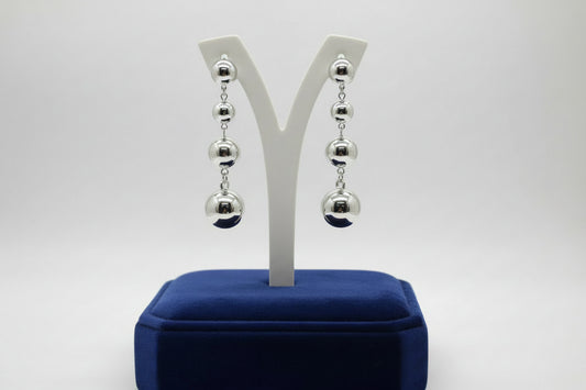 Silver Ball Drop Earrings