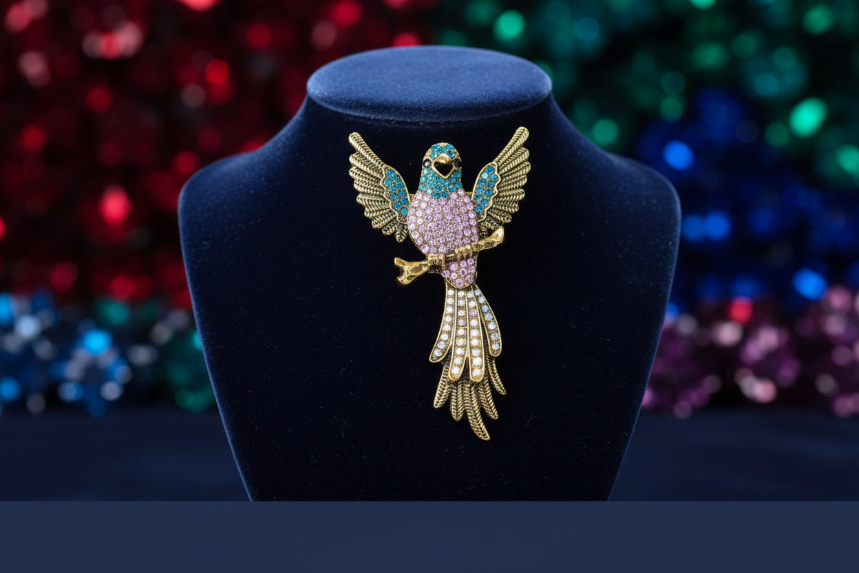 Songbird Brooch, Pink