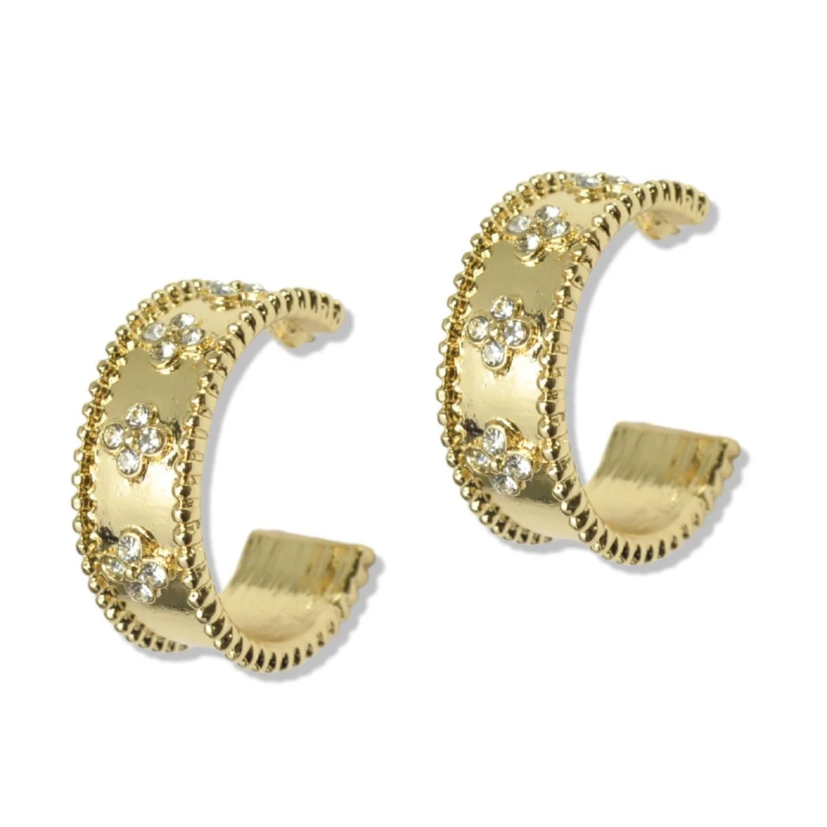 Quatrefoil C Hoop Earrings