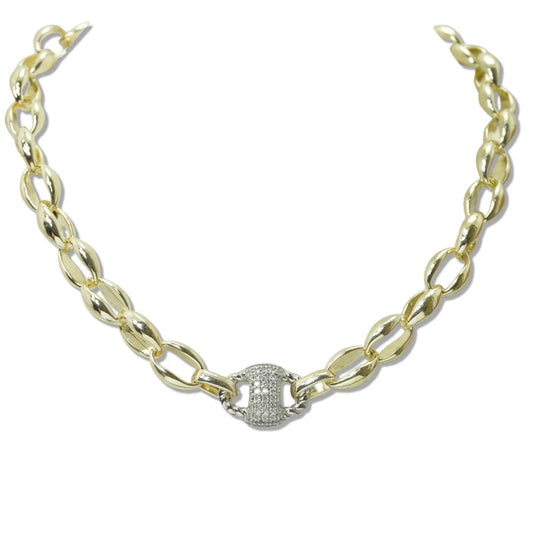 14K GOLD PLATED CUBIC ZIRCONIA NECKLACE