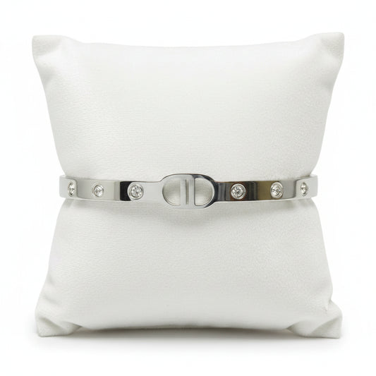 Stainless Steel Bracelet Bangle, Rhodium