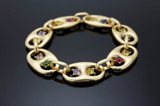 Crystal Link Motif Bracelet, Gold/Multi