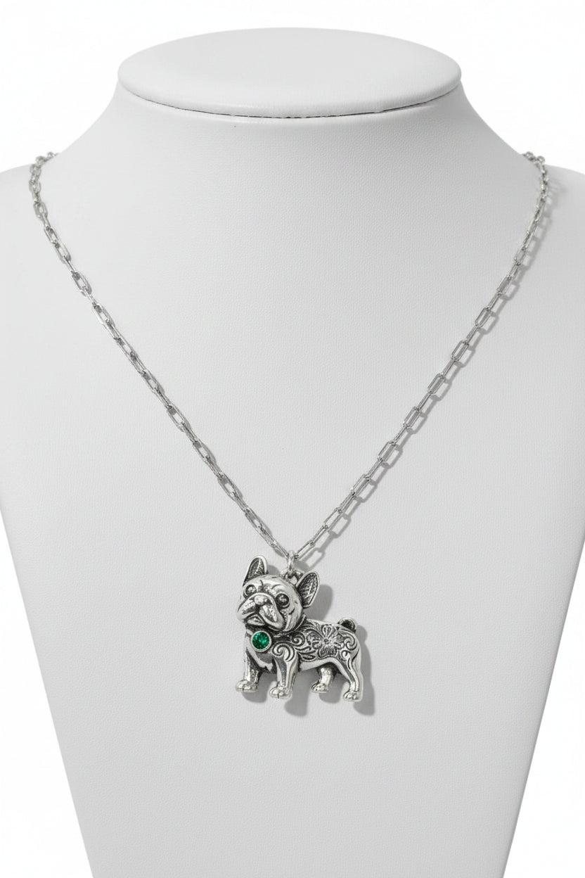 Frenchie Bulldog Paperclip Chain Necklace