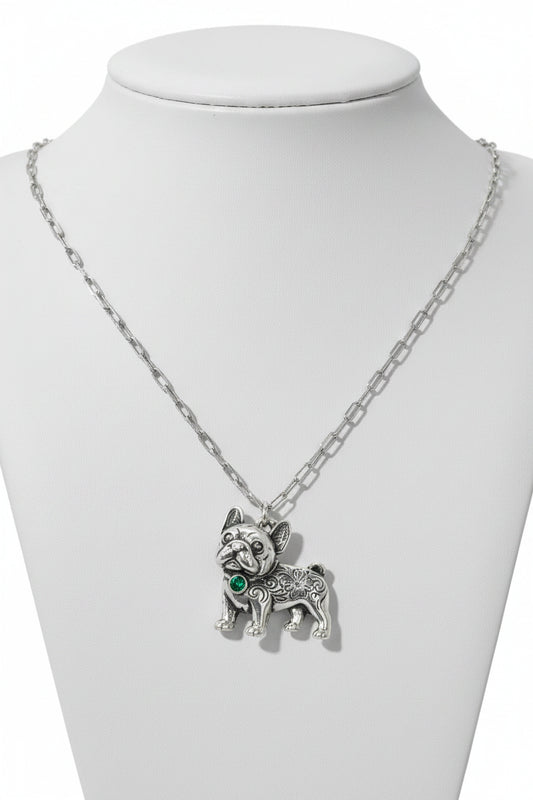 Frenchie Bulldog Paperclip Chain Necklace