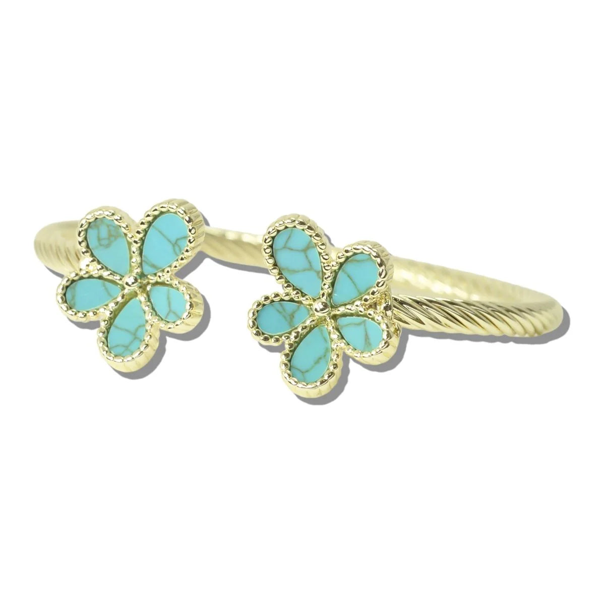 Flower Blossom Cable Cuff Bracelet