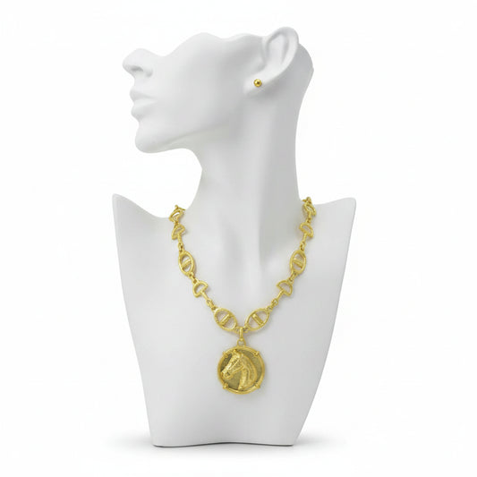 Horse Coin Pendant Necklace