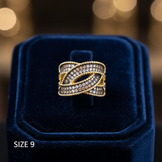 Criss Cross CZ Stone Ring