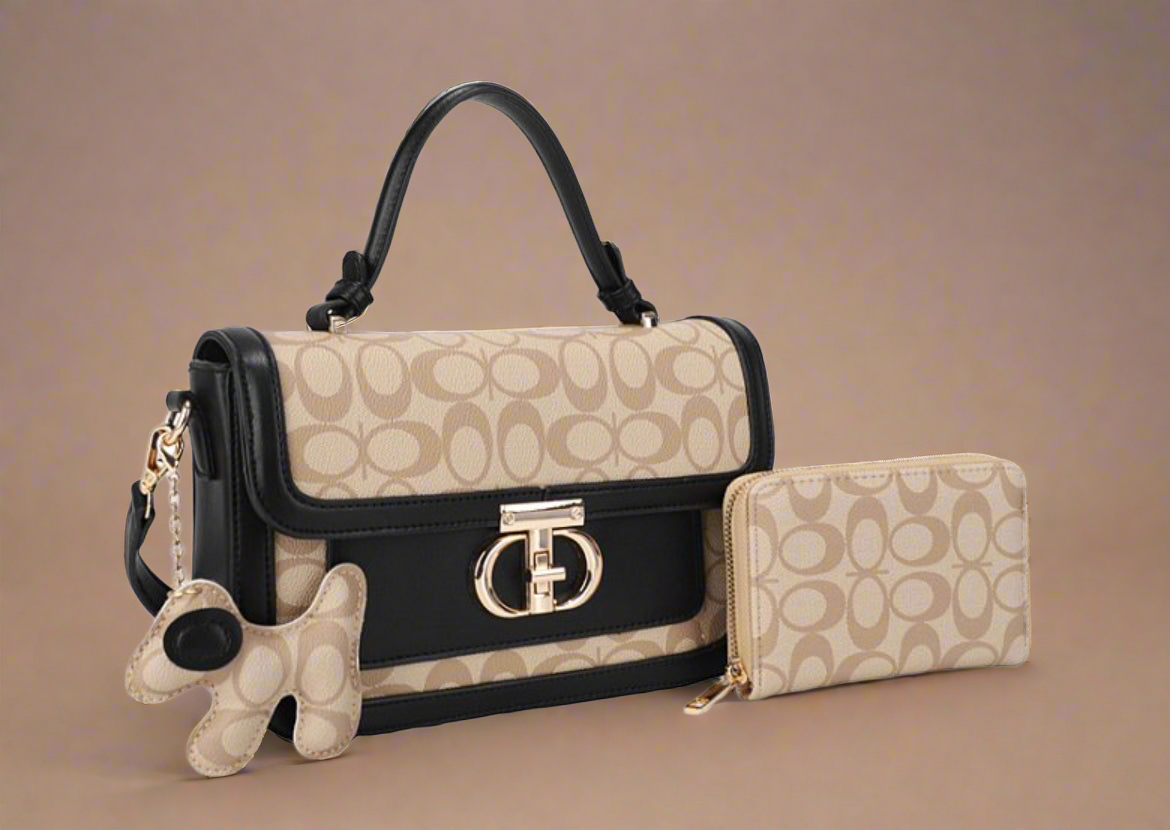 Handbag + Key Charm & Wallet, Coffee