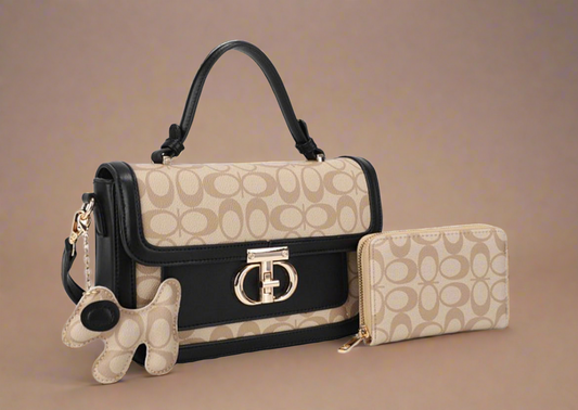 Handbag + Key Charm & Wallet, Coffee