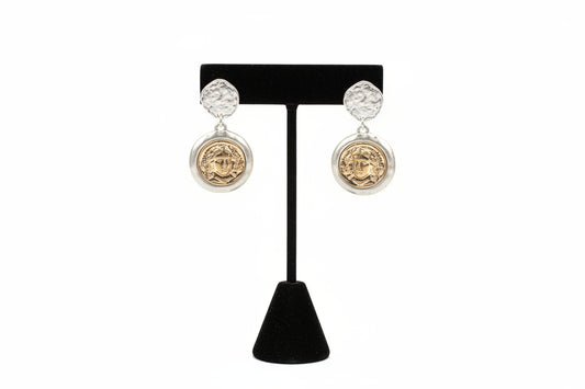 Coin Face Textured Earrings