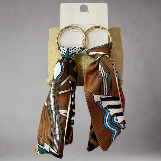 Fabric Earrings, Brown