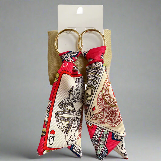 Fabric Earrings, Pink