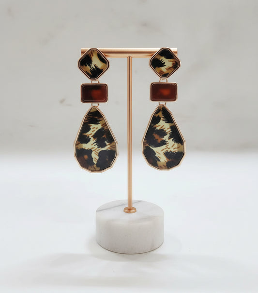 BROWN CAMO EARRINGS