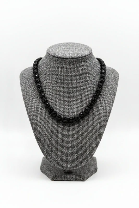 Radiant Sparkle Black Stone Necklace