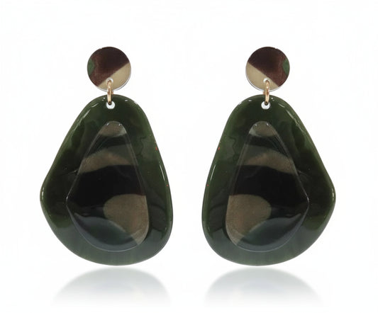 CAMO EARRINGS, GOLD