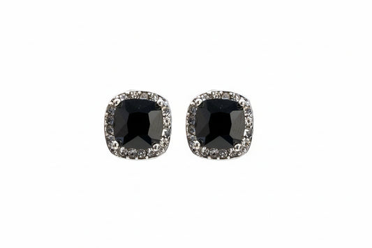 Elegant 8mm Black Cubic Zirconia Earrings
