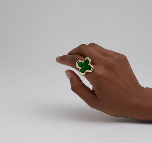 Green Clover Stretch Ring