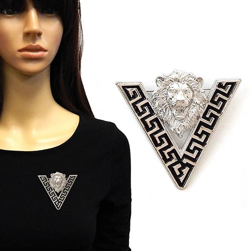 Lion Head Brooch