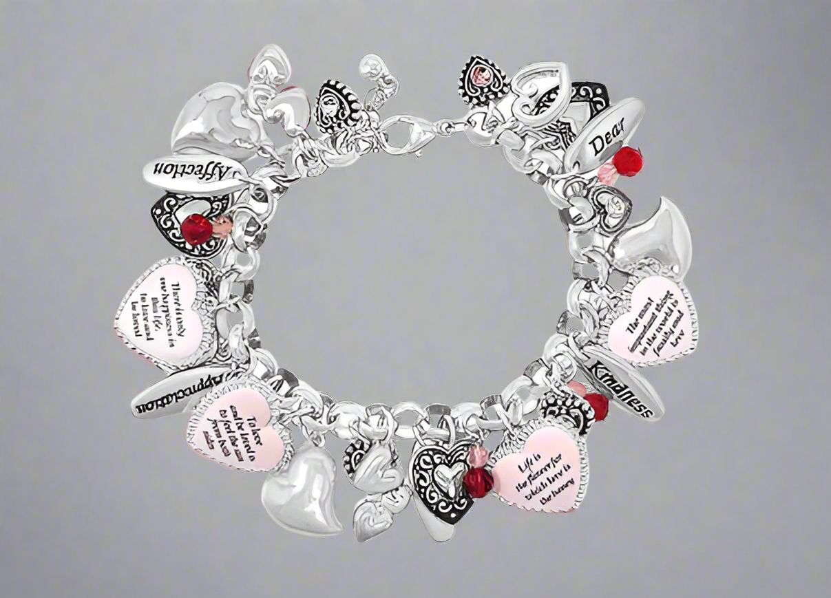 Love Is In The Air Charm Bracelet, Silver