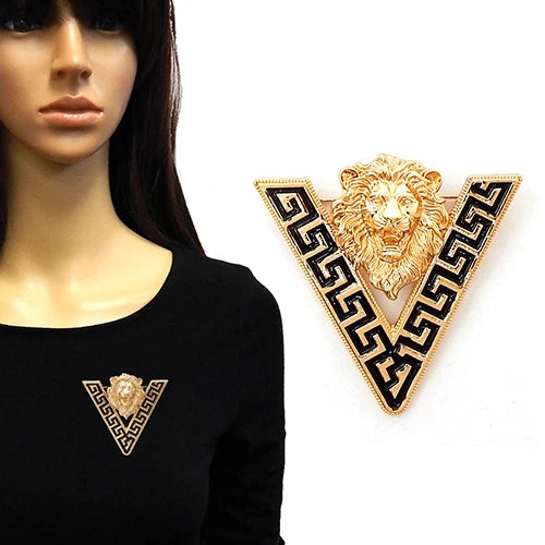 Lion Head Brooch