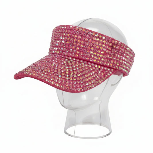 Bling Hot Pink Rhinestone Sport Sun Visor