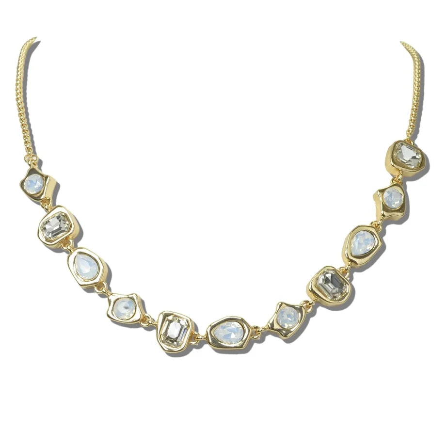 Rhinestone Gem Bezel Necklace