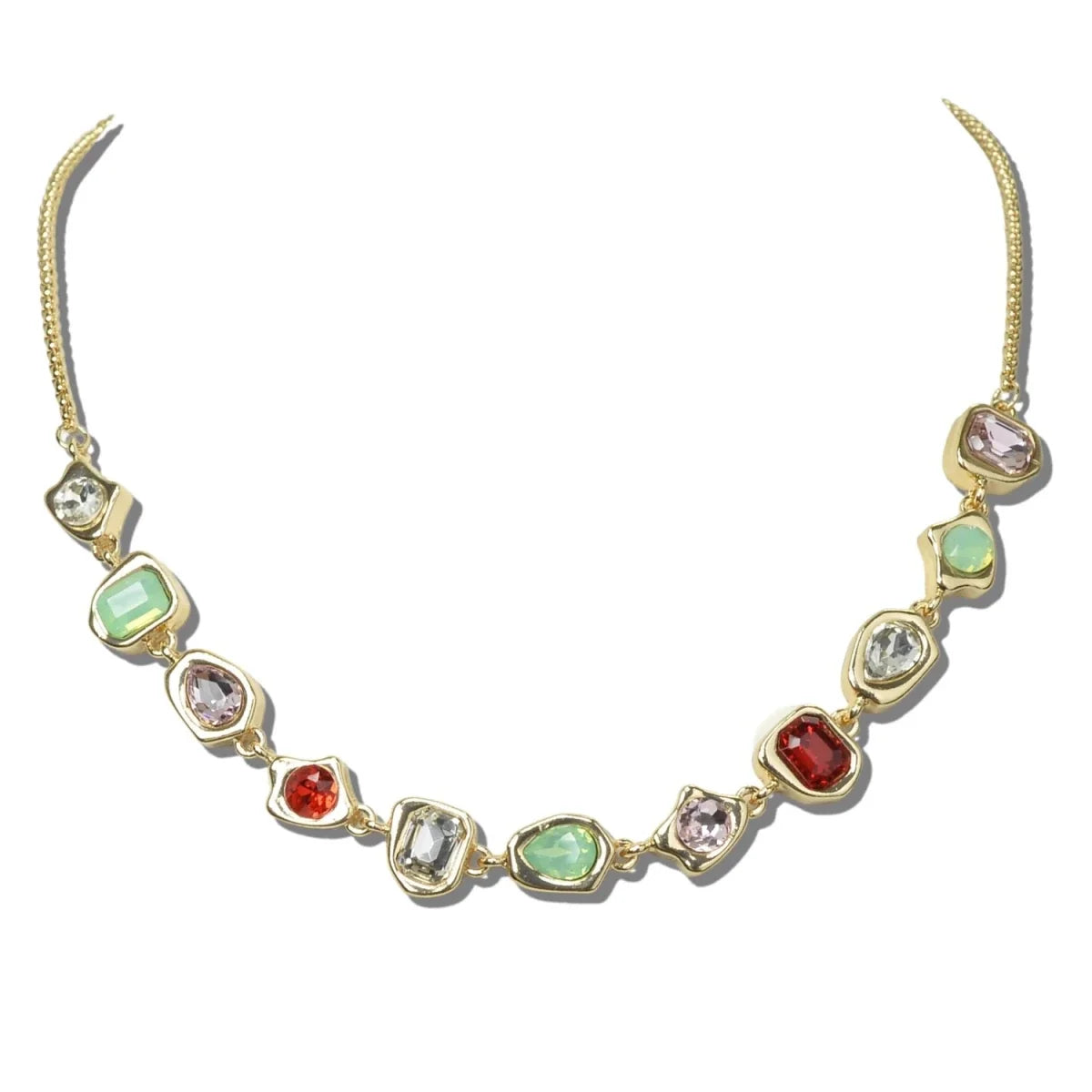 Rhinestone Gem Bezel Necklace