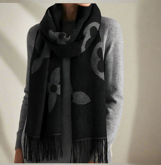 Floral Scarf, Black