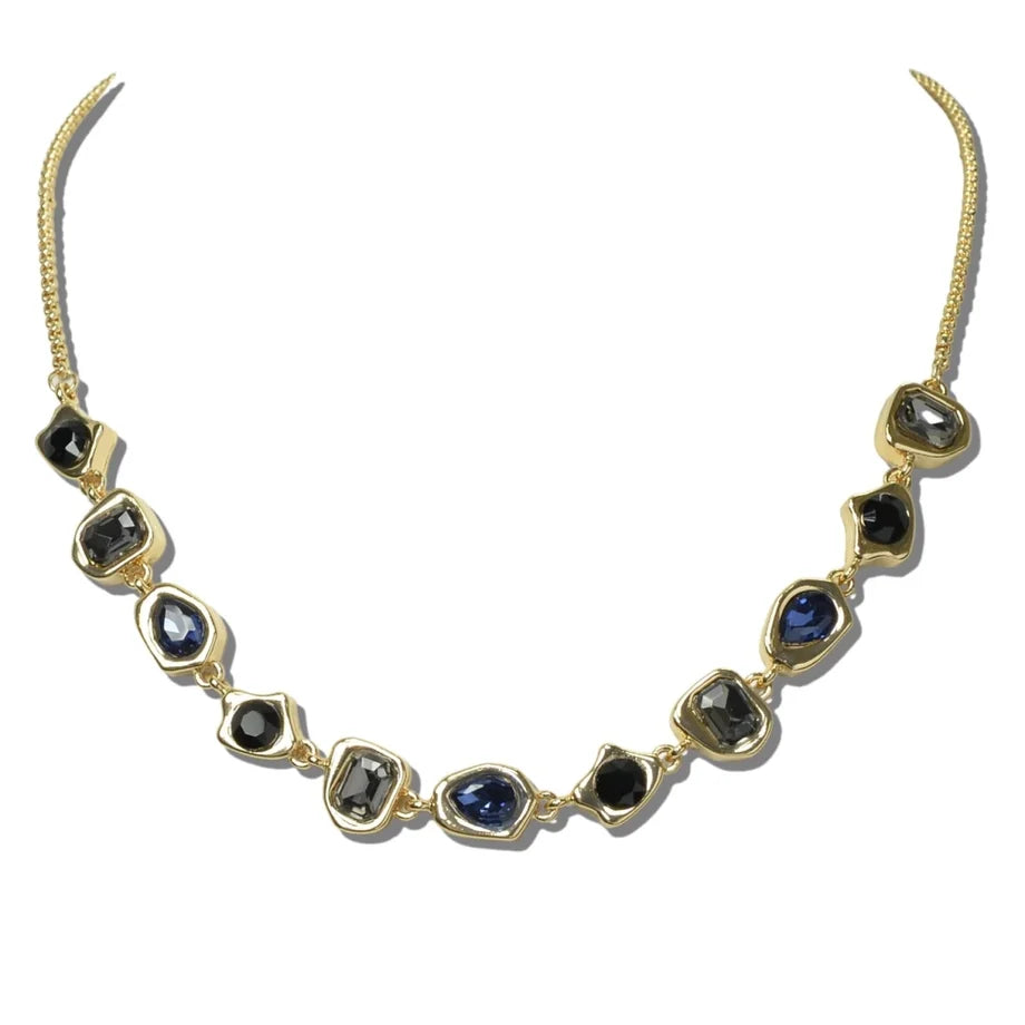 Rhinestone Gem Bezel Necklace