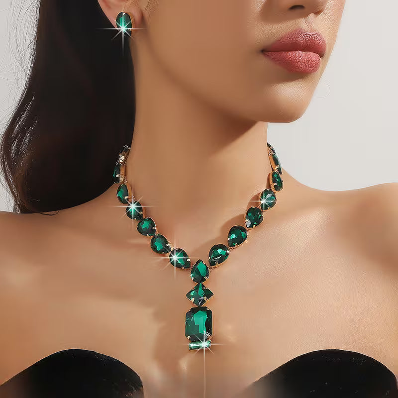 Sculptural Droplet Necklace and Earring Set