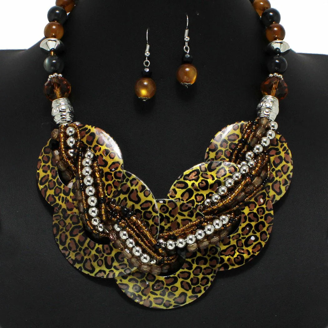 Leopard Bead Necklace, Leopard