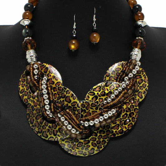 Leopard Bead Necklace, Leopard