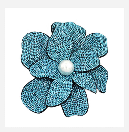 Teal Flower Brooch