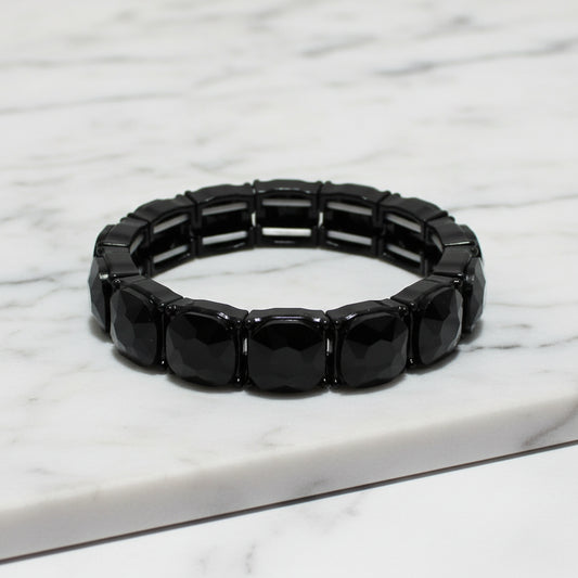 Rhinestone Stretch Bracelet, Black