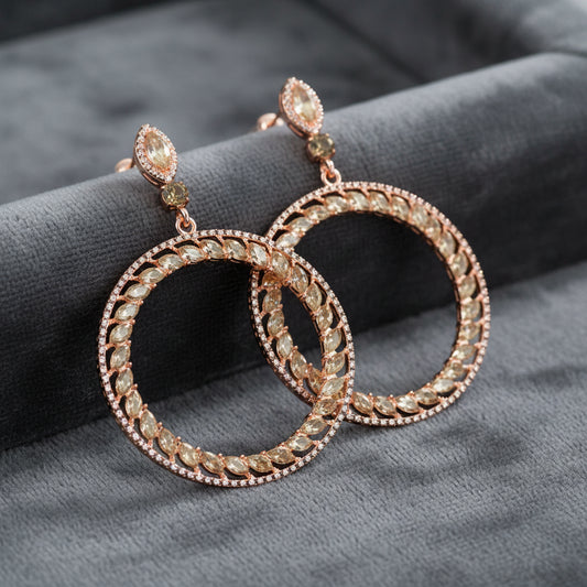 Rhinestone Rose Gold Elegant Earrings