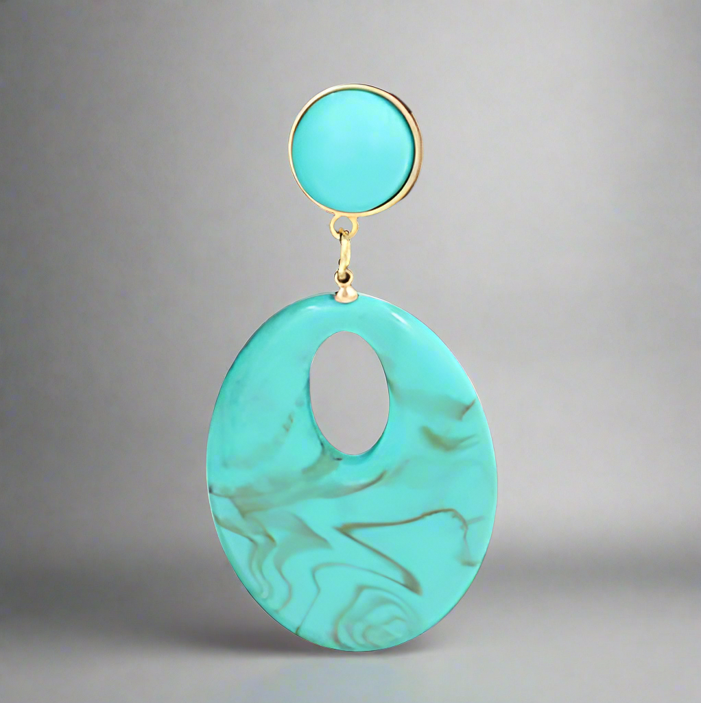 Teal Acrylic Earrings
