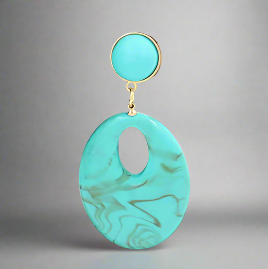 Teal Acrylic Earrings