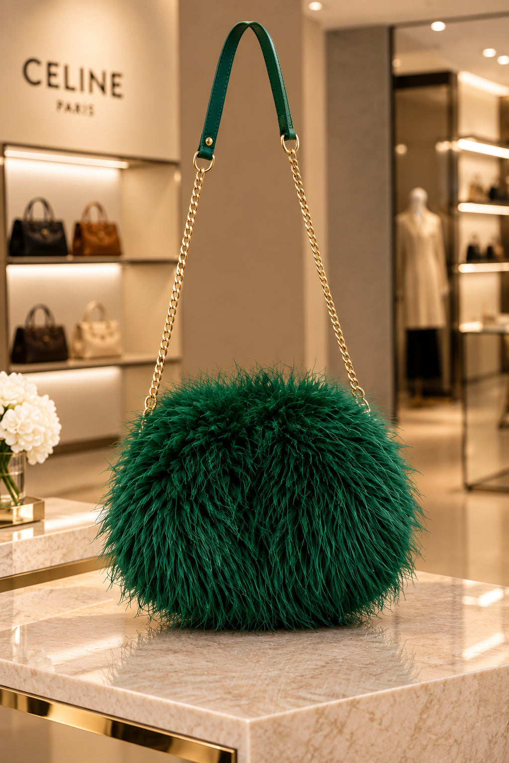 Fashion Feathered Crossbody Hangbag