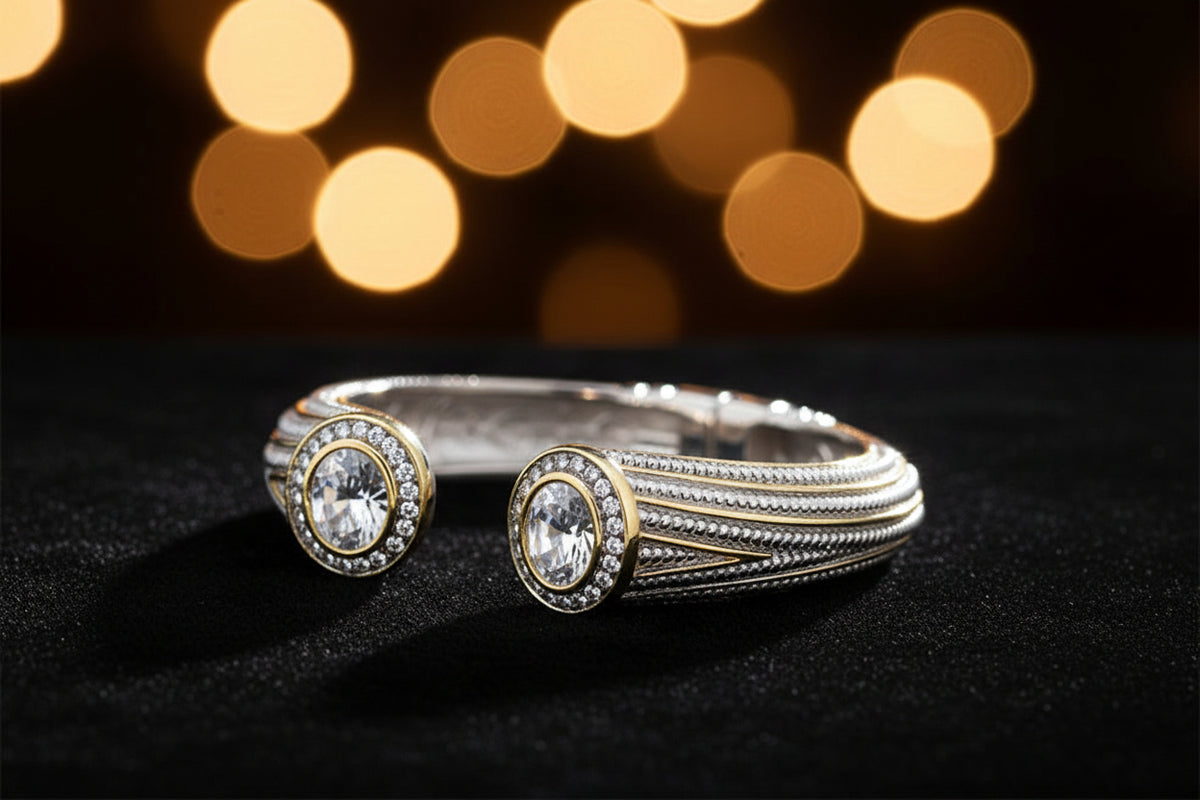 14K Gold-Plated Open Bangle Bracelet