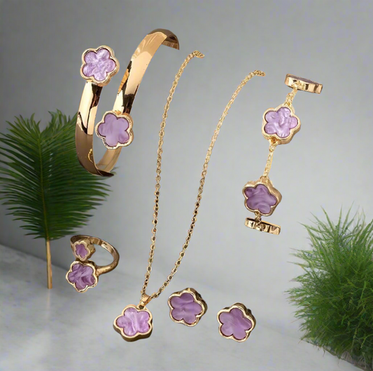 Five Piece Clover Set, Lavender