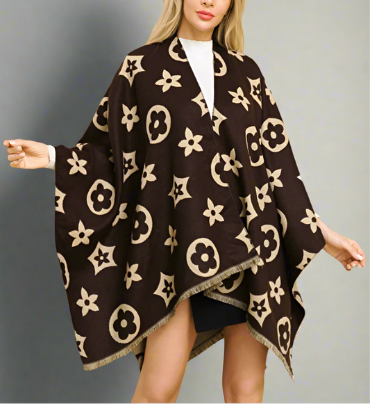 Pattern Design Shawl, Brown