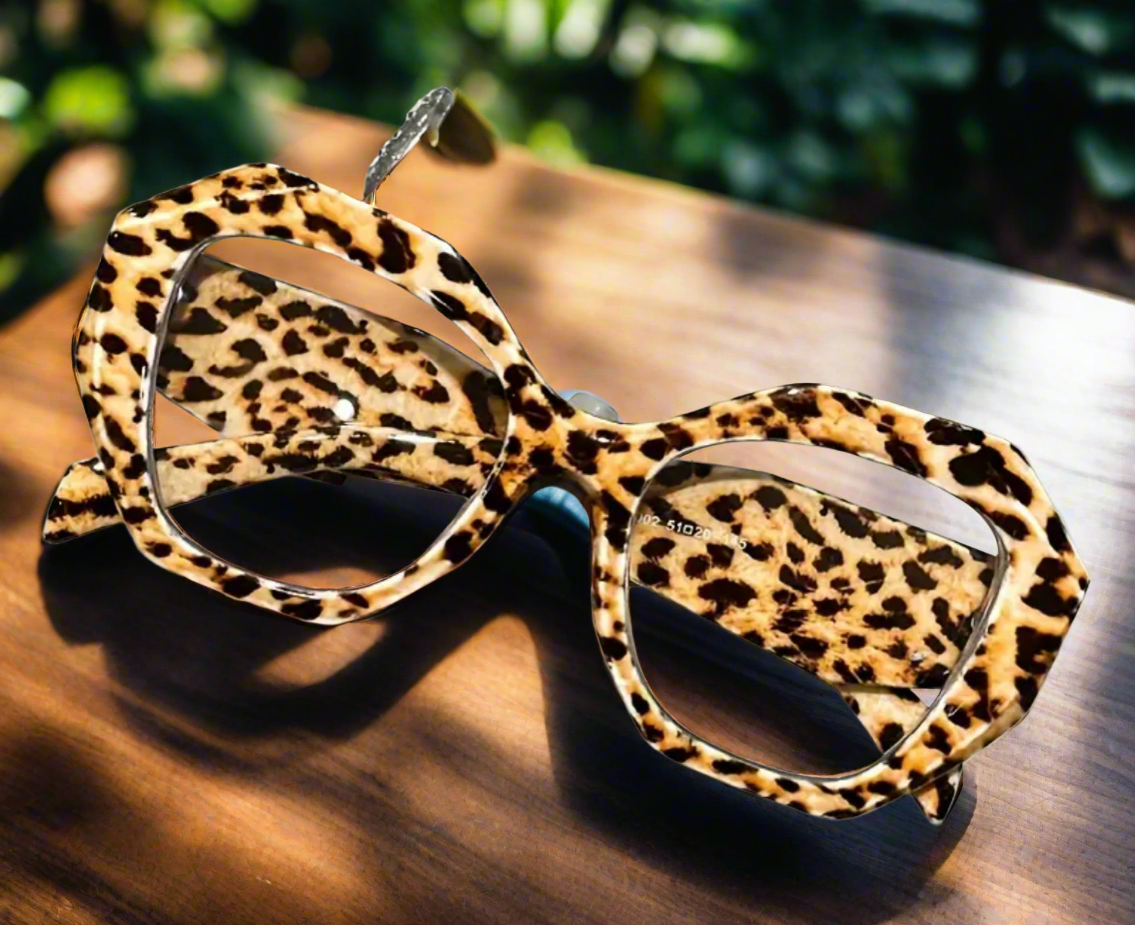 Leopard Clear Glasses