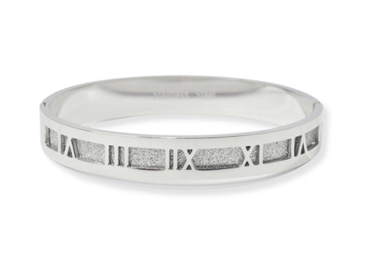 Roman Numeral Stainless Steel BraceletSilver