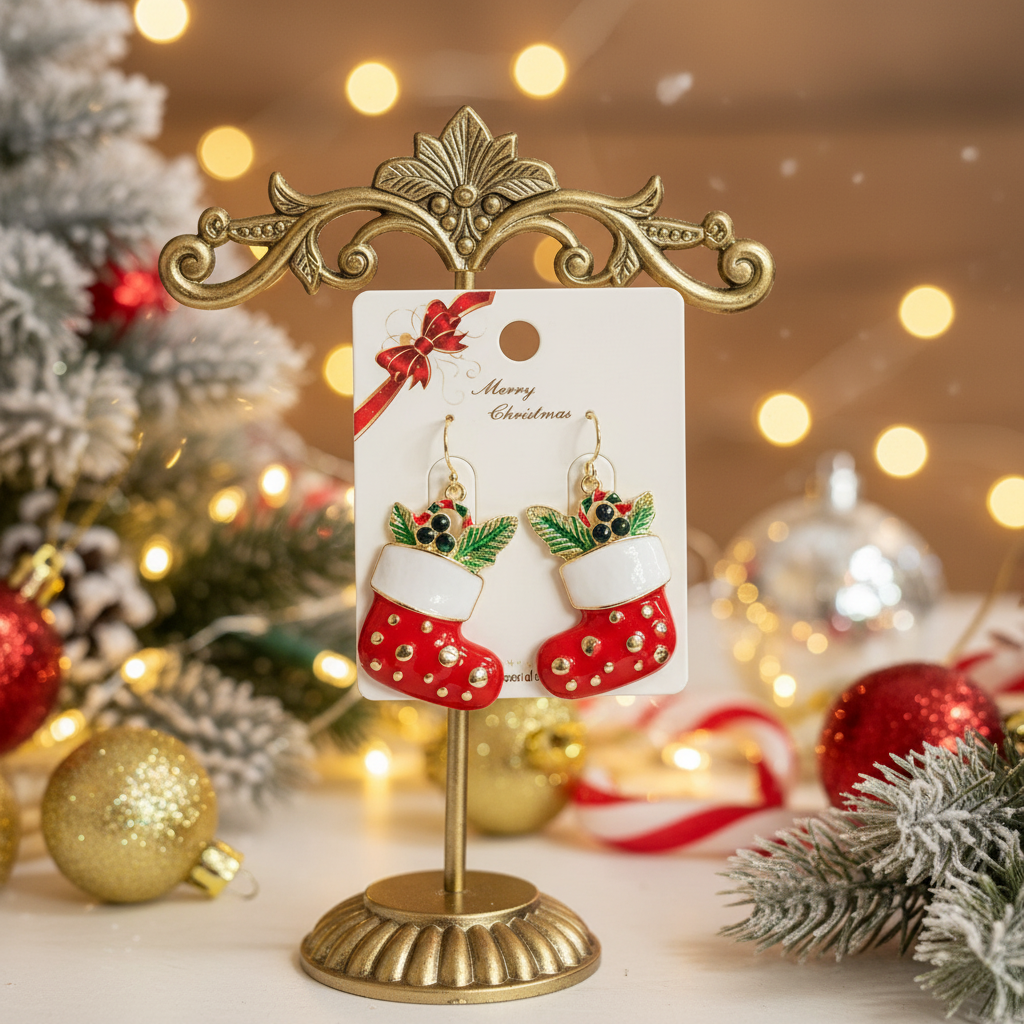 FESTIVE STOCKING EARRINGS