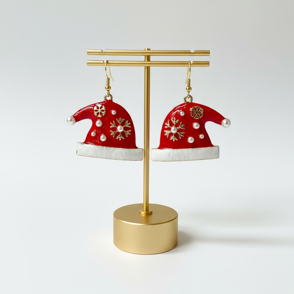 FESTIVE SANTA HAT EARRINGS