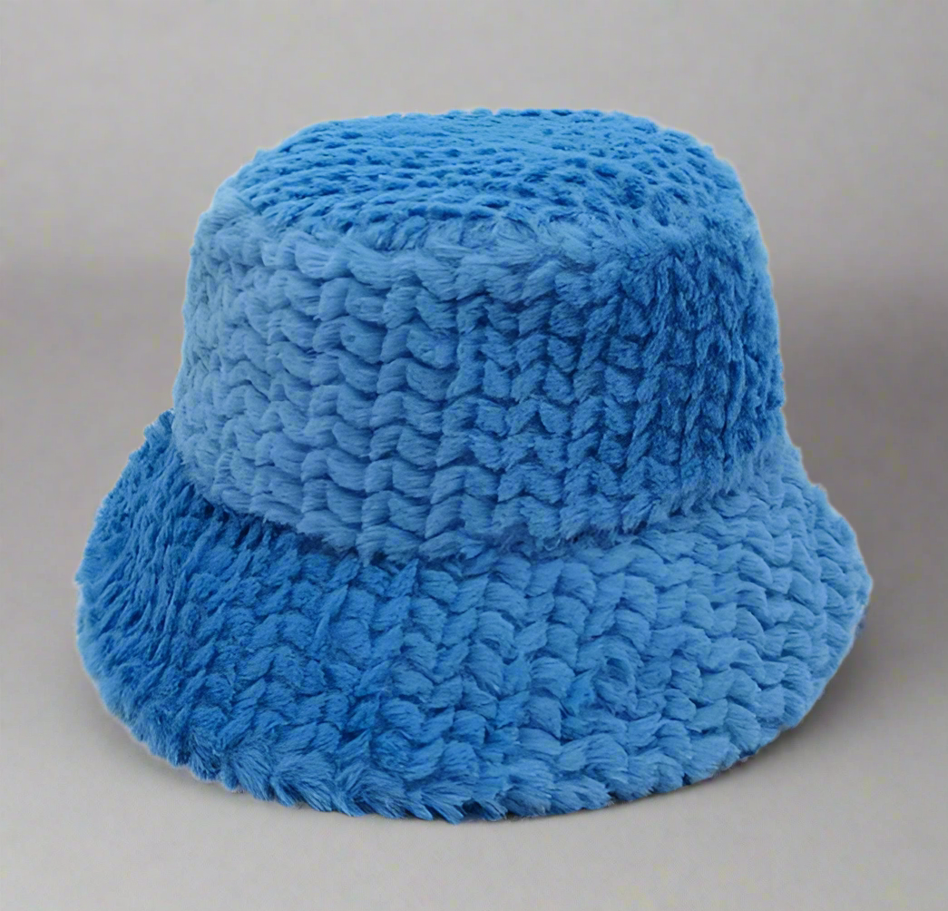 Fuzzy Bucket Hat Blue