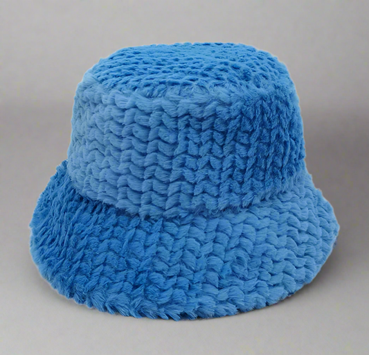 Fuzzy Bucket Hat Blue