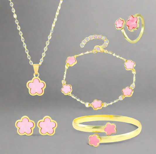 Five Piece Clover Set, Pink