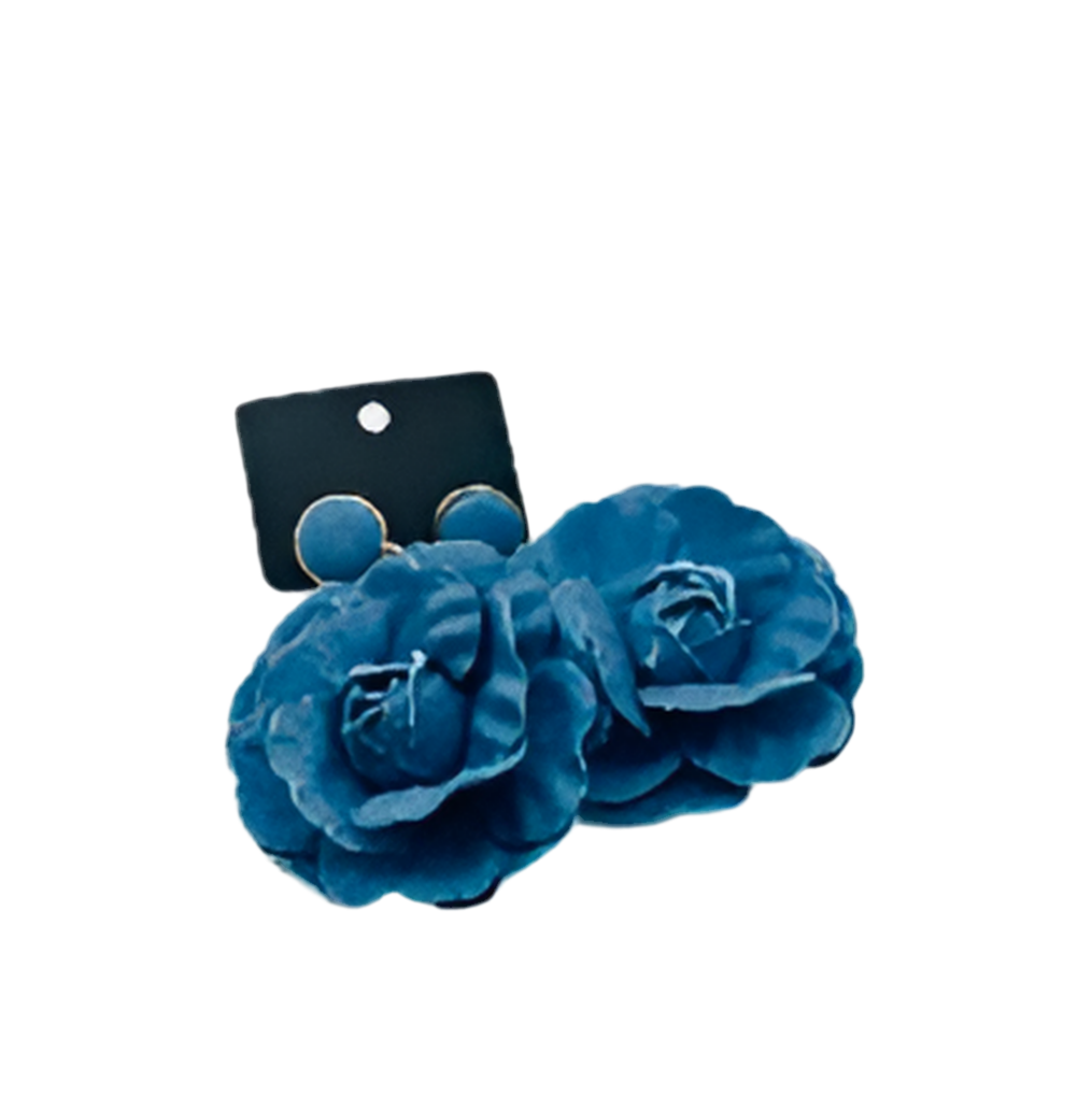 Denim Flower Earrings