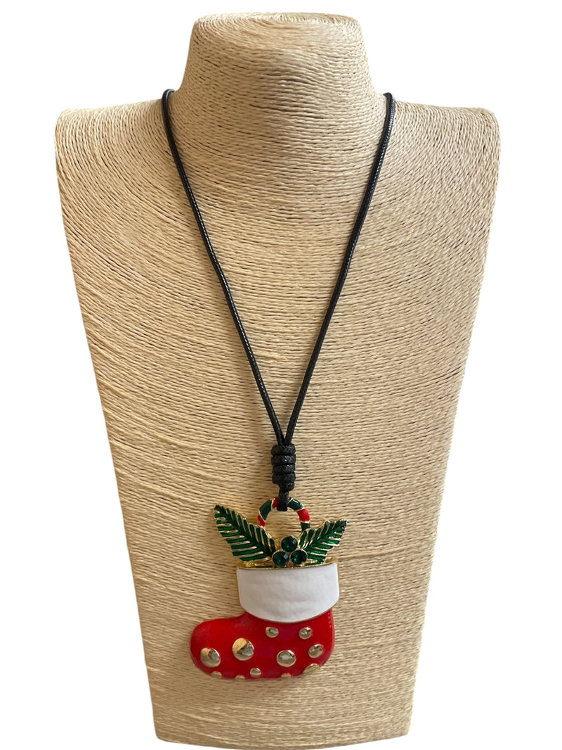 FESTIVE LONG CORD STOCKING NECKLACE